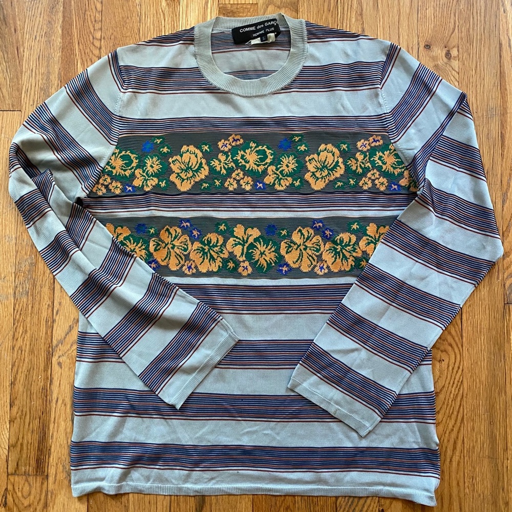 Commes Des Garçon Lightweight Floral Sweater Knit